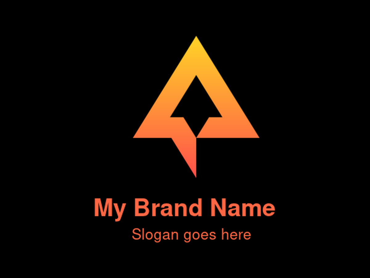 Modern Minimalist Orange Geometric Triangle and Letter A  Logo with Central Arrow Design for Innovative Tech Startups